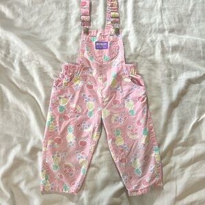 OshKosh B'gosh Pink Fruit Print Kids Overalls